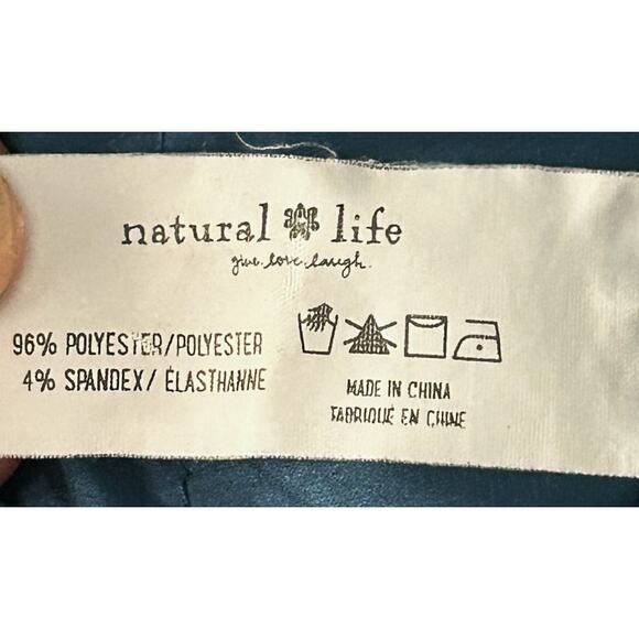 Natural Life Daisy Smocked Waist Teal Green Satin Shorts Women's XS/S - Picture 7 of 7